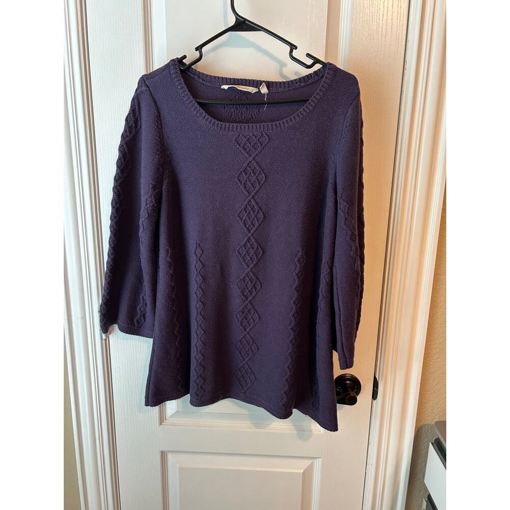 Soft Surroundings Purple Silk Cashmere Blend Sweater M